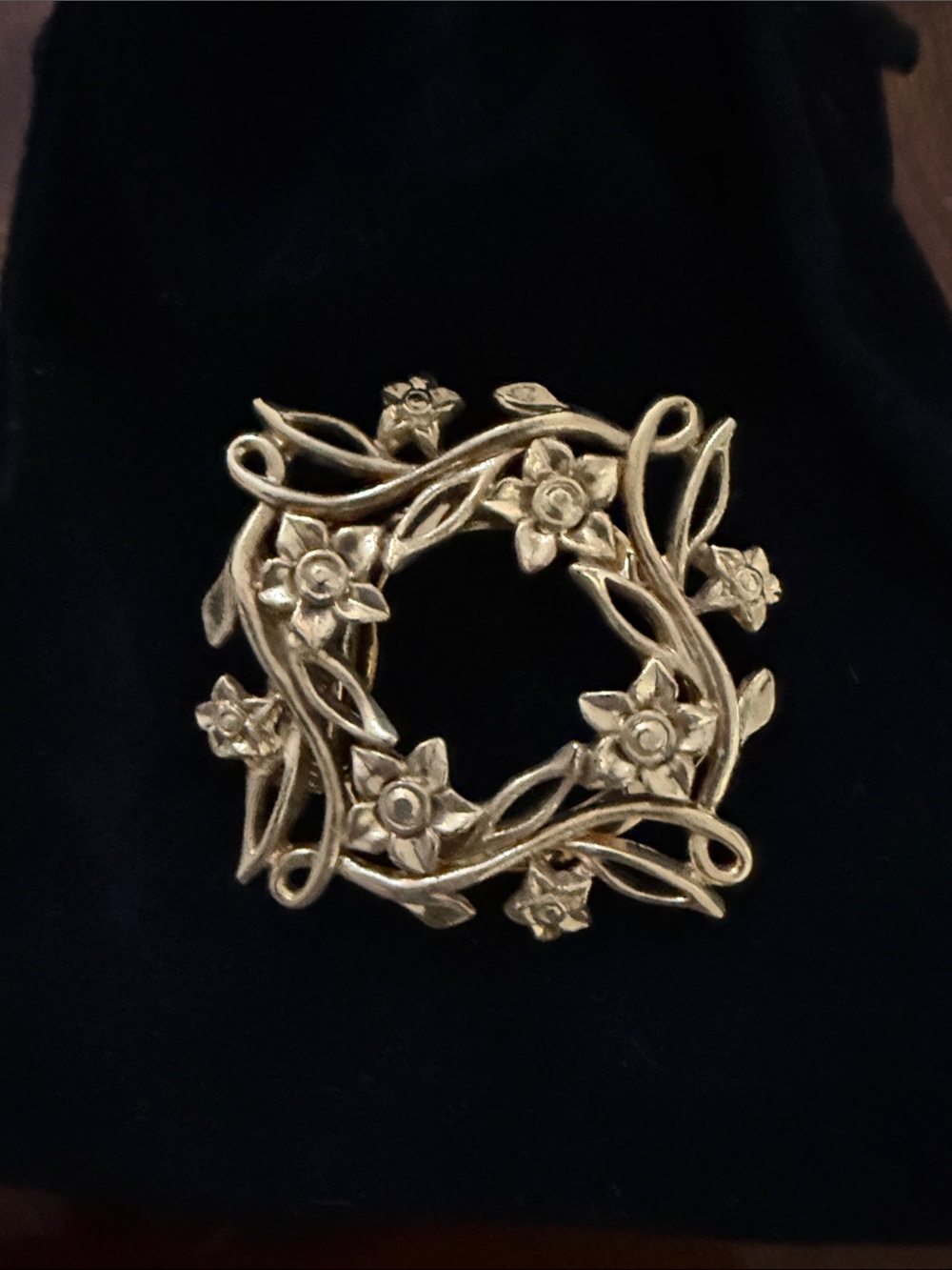 The Rack Gold tone Floral Wreath Scarf Clip